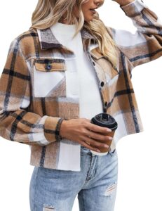 Trendy Cropped Plaid Shacket for Effortless Fall Style