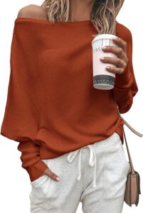 Off-Shoulder Batwing Sweater for a Cozy Date Night