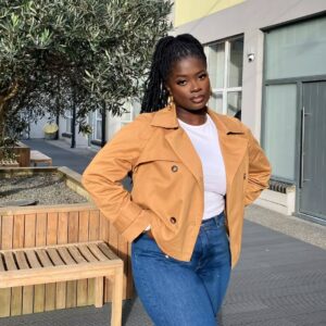 Camel Trench & Classic Denim Combo