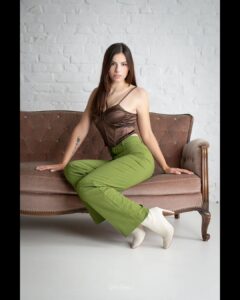 Earthy Brown Corset & Green Power Pants