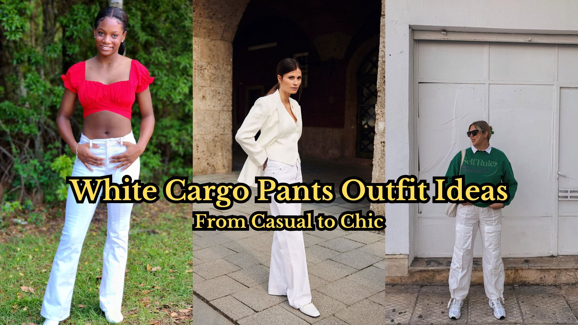 White Cargo Pants Outfit Ideas