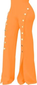 PINSV Women's High Waisted Stretchy Bootcut Pull On Dress Pants Casual Work Pants