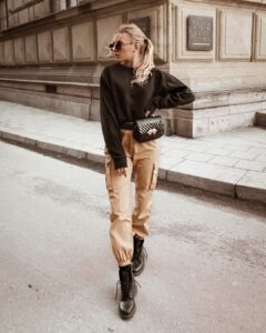 beige cargo pants outfit