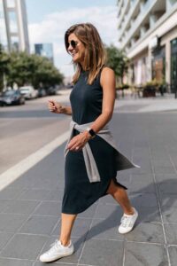 Midi Dress with Sneakers
