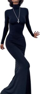 Turtle Neck Bodycon Dress for Women