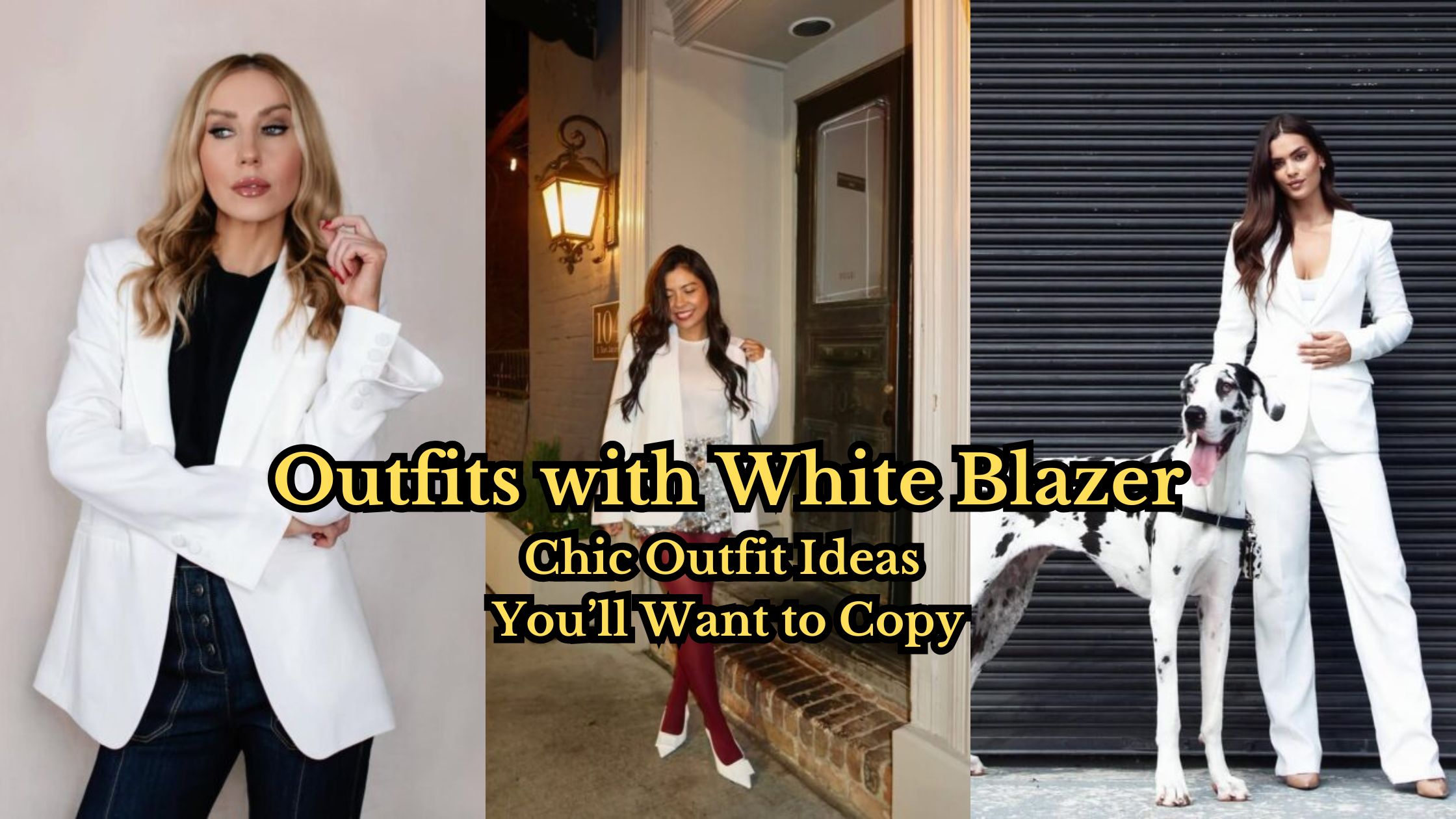Outfits with White Blazer