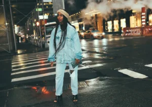 Rainy Night Denim-on-Denim City Glow