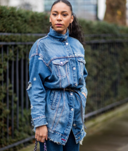 Belted Oversized Denim Jacket + Distressed Edge Vibes