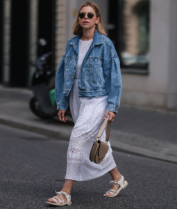 Breezy Denim Jacket + White Eyelet Dress Summer Win