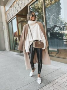 what to wear with leather leggings